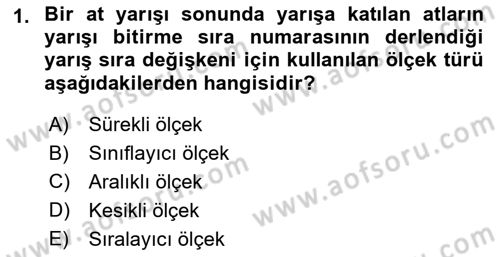 Coğrafi Bilgi Sistemleri İçin Temel İstatistik Dersi 2023 - 2024 Yılı (Vize) Ara Sınav Soruları 1. Soru