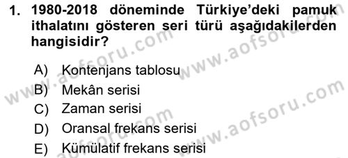 Coğrafi Bilgi Sistemleri İçin Temel İstatistik Dersi 2023 - 2024 Yılı (Final) Dönem Sonu Sınavı 1. Soru