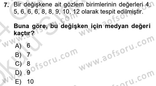 Coğrafi Bilgi Sistemleri İçin Temel İstatistik Dersi 2023 - 2024 Yılı Yaz Okulu Sınav Soruları 7. Soru