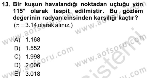 Coğrafi Bilgi Sistemleri İçin Temel İstatistik Dersi 2024 - 2025 Yılı (Final) Dönem Sonu Sınav Soruları 13. Soru