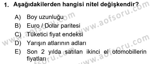 Coğrafi Bilgi Sistemleri İçin Temel İstatistik Dersi 2024 - 2025 Yılı Yaz Okulu Sınav Soruları 1. Soru