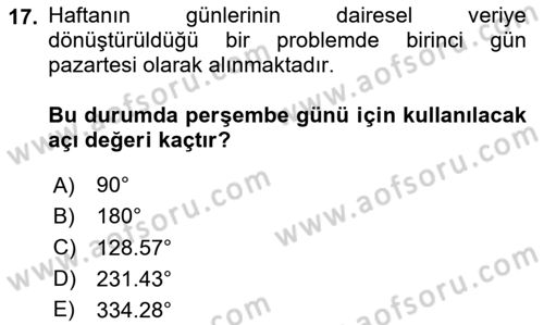 Coğrafi Bilgi Sistemleri İçin Temel İstatistik Dersi 2024 - 2025 Yılı Yaz Okulu Sınav Soruları 17. Soru