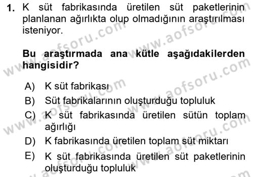 Coğrafi Bilgi Sistemleri İçin Temel İstatistik Dersi 2025 - 2026 Yılı (Vize) Ara Sınav Soruları 1. Soru