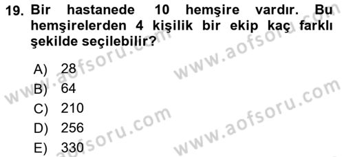 Coğrafi Bilgi Sistemleri İçin Temel İstatistik Dersi 2025 - 2026 Yılı (Vize) Ara Sınav Soruları 19. Soru