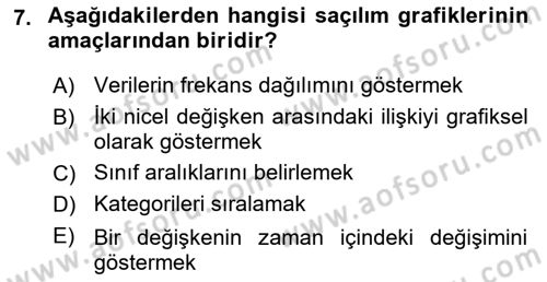Coğrafi Bilgi Sistemleri İçin Temel İstatistik Dersi 2025 - 2026 Yılı (Vize) Ara Sınav Soruları 7. Soru