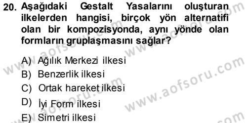 Bilgisayar Destekli Temel Tasarım Dersi 2013 - 2014 Yılı (Vize) Ara Sınav Soruları 20. Soru