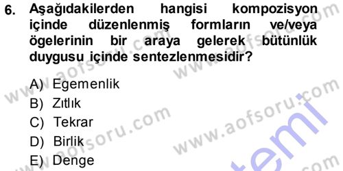 Bilgisayar Destekli Temel Tasarım Dersi 2013 - 2014 Yılı (Vize) Ara Sınav Soruları 6. Soru