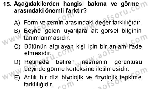 Bilgisayar Destekli Temel Tasarım Dersi 2013 - 2014 Yılı (Final) Dönem Sonu Sınav Soruları 15. Soru