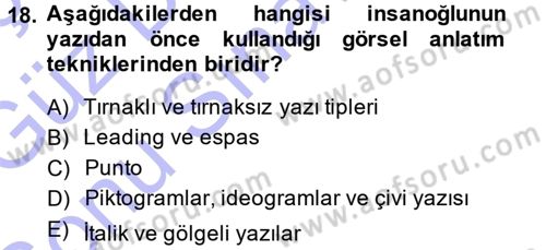Bilgisayar Destekli Temel Tasarım Dersi 2013 - 2014 Yılı (Final) Dönem Sonu Sınav Soruları 18. Soru