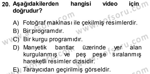 Bilgisayar Destekli Temel Tasarım Dersi 2013 - 2014 Yılı (Final) Dönem Sonu Sınav Soruları 20. Soru