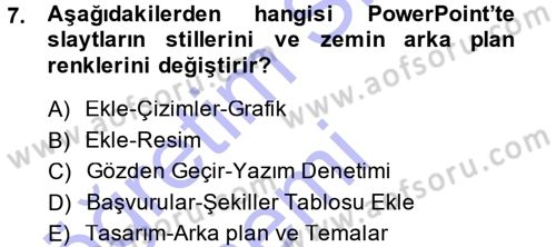 Bilgisayar Destekli Temel Tasarım Dersi 2013 - 2014 Yılı (Final) Dönem Sonu Sınav Soruları 7. Soru