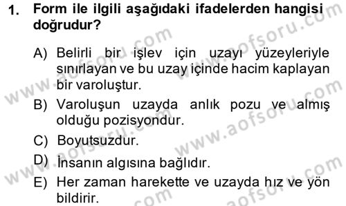 Bilgisayar Destekli Temel Tasarım Dersi 2014 - 2015 Yılı (Vize) Ara Sınav Soruları 1. Soru