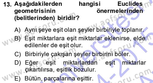 Bilgisayar Destekli Temel Tasarım Dersi 2014 - 2015 Yılı (Vize) Ara Sınav Soruları 13. Soru