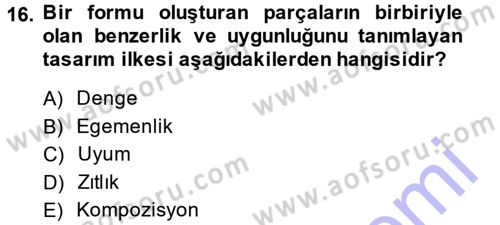 Bilgisayar Destekli Temel Tasarım Dersi 2014 - 2015 Yılı (Vize) Ara Sınav Soruları 16. Soru