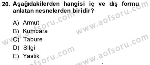Bilgisayar Destekli Temel Tasarım Dersi 2014 - 2015 Yılı (Vize) Ara Sınav Soruları 20. Soru