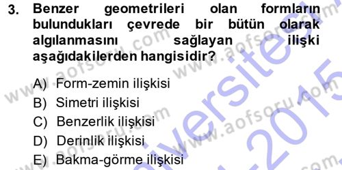 Bilgisayar Destekli Temel Tasarım Dersi 2014 - 2015 Yılı (Vize) Ara Sınav Soruları 3. Soru
