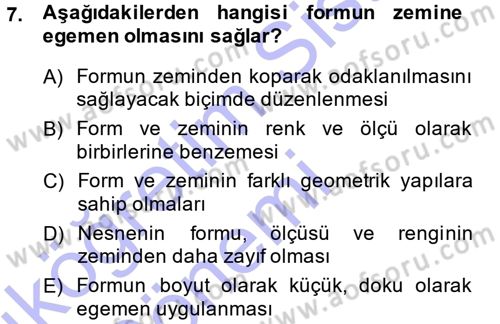 Bilgisayar Destekli Temel Tasarım Dersi 2014 - 2015 Yılı (Vize) Ara Sınav Soruları 7. Soru