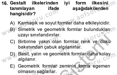 Bilgisayar Destekli Temel Tasarım Dersi 2014 - 2015 Yılı (Final) Dönem Sonu Sınav Soruları 16. Soru