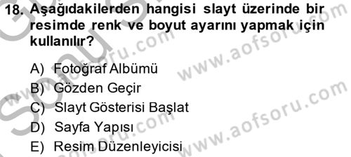Bilgisayar Destekli Temel Tasarım Dersi 2014 - 2015 Yılı (Final) Dönem Sonu Sınav Soruları 18. Soru