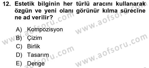 Bilgisayar Destekli Temel Tasarım Dersi Ara Sınavı Deneme Sınav Soruları 12. Soru