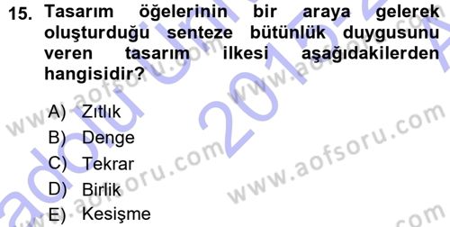 Bilgisayar Destekli Temel Tasarım Dersi 2015 - 2016 Yılı (Vize) Ara Sınav Soruları 15. Soru