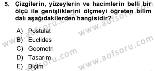 Bilgisayar Destekli Temel Tasarım Dersi 2015 - 2016 Yılı (Vize) Ara Sınav Soruları 5. Soru