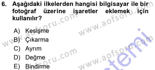 Bilgisayar Destekli Temel Tasarım Dersi 2015 - 2016 Yılı (Vize) Ara Sınavı 6. Soru