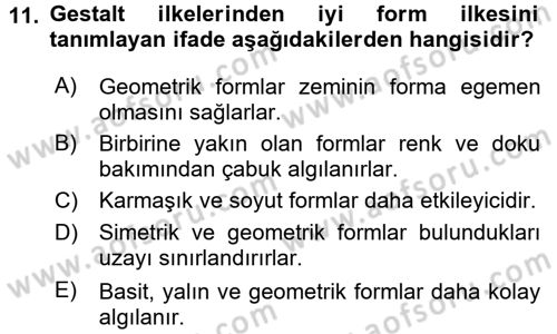 Bilgisayar Destekli Temel Tasarım Dersi 2015 - 2016 Yılı (Final) Dönem Sonu Sınav Soruları 11. Soru