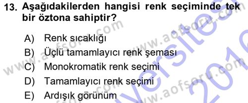 Bilgisayar Destekli Temel Tasarım Dersi 2015 - 2016 Yılı (Final) Dönem Sonu Sınav Soruları 13. Soru