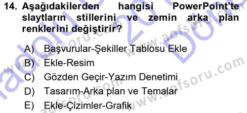 Bilgisayar Destekli Temel Tasarım Dersi 2015 - 2016 Yılı (Final) Dönem Sonu Sınav Soruları 14. Soru