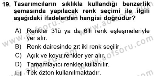Bilgisayar Destekli Temel Tasarım Dersi 2015 - 2016 Yılı (Final) Dönem Sonu Sınav Soruları 19. Soru