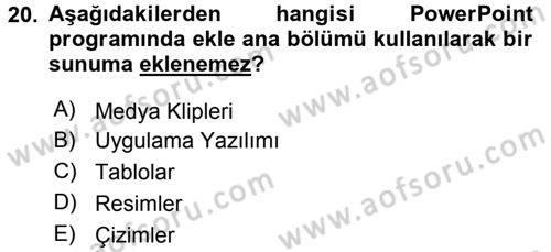 Bilgisayar Destekli Temel Tasarım Dersi 2015 - 2016 Yılı (Final) Dönem Sonu Sınav Soruları 20. Soru