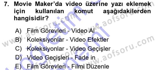 Bilgisayar Destekli Temel Tasarım Dersi 2015 - 2016 Yılı (Final) Dönem Sonu Sınavı 7. Soru