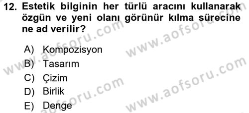 Bilgisayar Destekli Temel Tasarım Dersi 2016 - 2017 Yılı (Vize) Ara Sınav Soruları 12. Soru