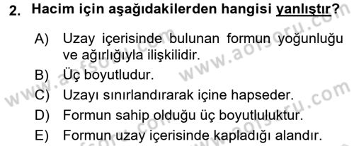Bilgisayar Destekli Temel Tasarım Dersi 2016 - 2017 Yılı (Vize) Ara Sınav Soruları 2. Soru