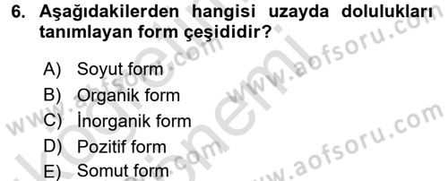 Bilgisayar Destekli Temel Tasarım Dersi 2016 - 2017 Yılı (Vize) Ara Sınav Soruları 6. Soru