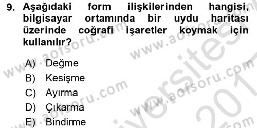 Bilgisayar Destekli Temel Tasarım Dersi 2016 - 2017 Yılı (Vize) Ara Sınav Soruları 9. Soru
