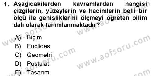 Bilgisayar Destekli Temel Tasarım Dersi 2016 - 2017 Yılı (Final) Dönem Sonu Sınav Soruları 1. Soru