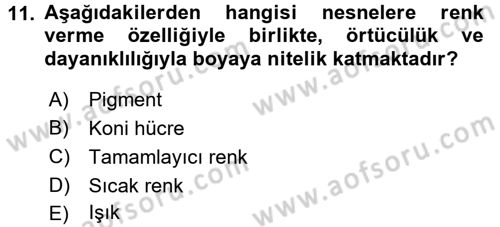 Bilgisayar Destekli Temel Tasarım Dersi 2016 - 2017 Yılı (Final) Dönem Sonu Sınav Soruları 11. Soru