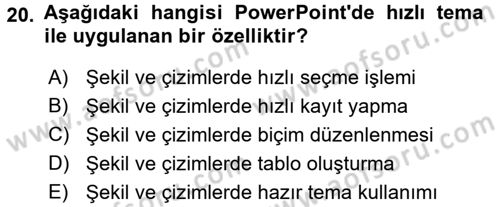Bilgisayar Destekli Temel Tasarım Dersi 2016 - 2017 Yılı (Final) Dönem Sonu Sınav Soruları 20. Soru