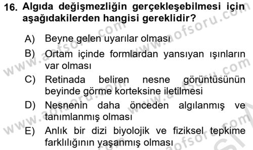 Bilgisayar Destekli Temel Tasarım Dersi Ara Sınavı Deneme Sınav Soruları 16. Soru