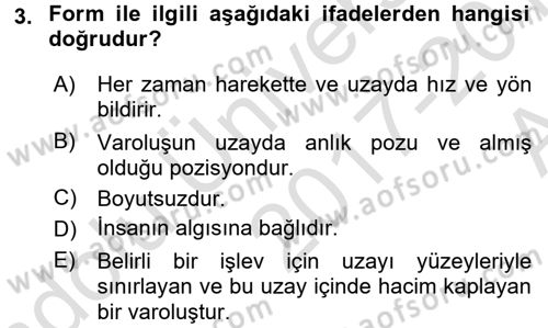 Bilgisayar Destekli Temel Tasarım Dersi Ara Sınavı Deneme Sınav Soruları 3. Soru