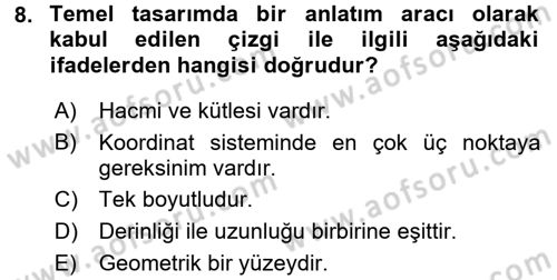 Bilgisayar Destekli Temel Tasarım Dersi 2017 - 2018 Yılı (Vize) Ara Sınav Soruları 8. Soru