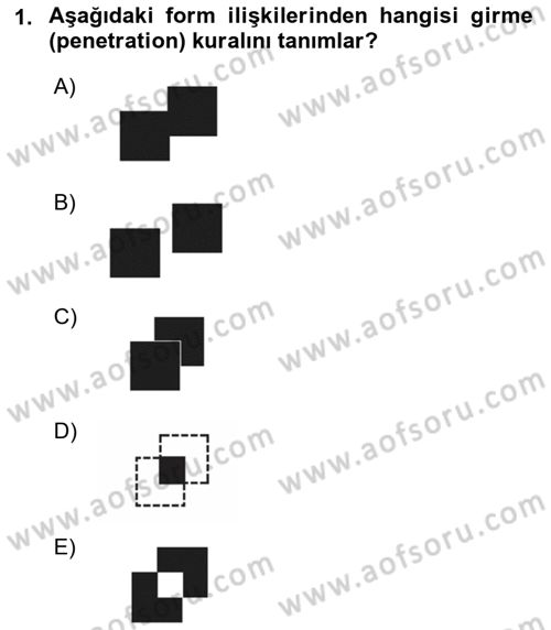 Bilgisayar Destekli Temel Tasarım Dersi 2017 - 2018 Yılı (Final) Dönem Sonu Sınav Soruları 1. Soru