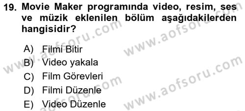 Bilgisayar Destekli Temel Tasarım Dersi 2017 - 2018 Yılı (Final) Dönem Sonu Sınav Soruları 19. Soru
