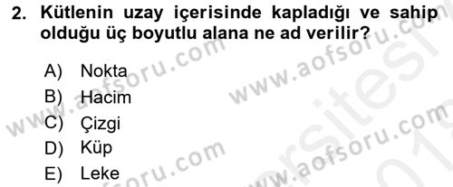Bilgisayar Destekli Temel Tasarım Dersi 2017 - 2018 Yılı (Final) Dönem Sonu Sınav Soruları 2. Soru