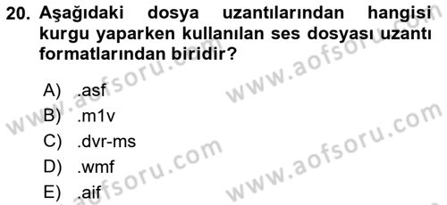 Bilgisayar Destekli Temel Tasarım Dersi 2017 - 2018 Yılı (Final) Dönem Sonu Sınav Soruları 20. Soru