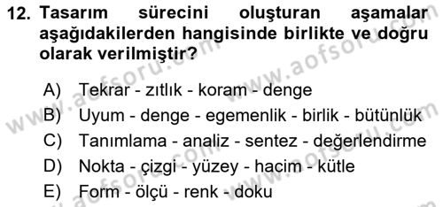 Bilgisayar Destekli Temel Tasarım Dersi 2019 - 2020 Yılı (Vize) Ara Sınav Soruları 12. Soru