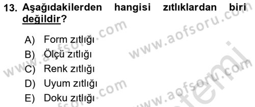 Bilgisayar Destekli Temel Tasarım Dersi 2019 - 2020 Yılı (Vize) Ara Sınav Soruları 13. Soru