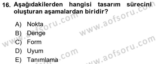 Bilgisayar Destekli Temel Tasarım Dersi 2019 - 2020 Yılı (Vize) Ara Sınav Soruları 16. Soru